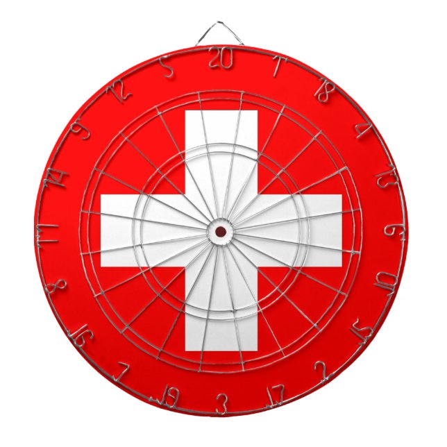Dartboard with Flag of Switzerland (Front)