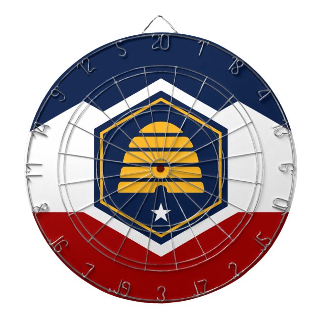 Dartboard with Flag of Utah State, USA (Front)