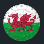 Dartboard with Flag of Wales<br><div class="desc">Enhance your game room with the majestic emblem of Welsh pride with this dartboard featuring the flag of Wales! Crafted with precision and high-quality materials, this dartboard showcases the iconic design of the Welsh flag – featuring the red dragon (Y Ddraig Goch) passant on a green and white field. This...</div>