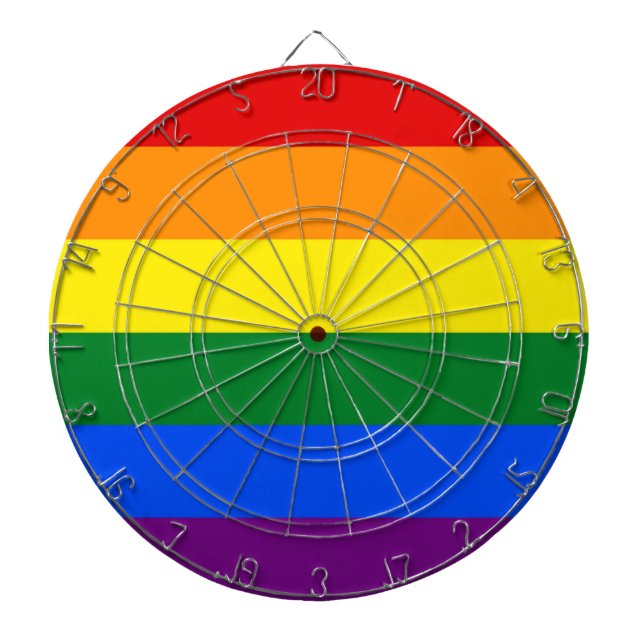 Dartboard with LGBT Rainbow Pride Flag (Front)