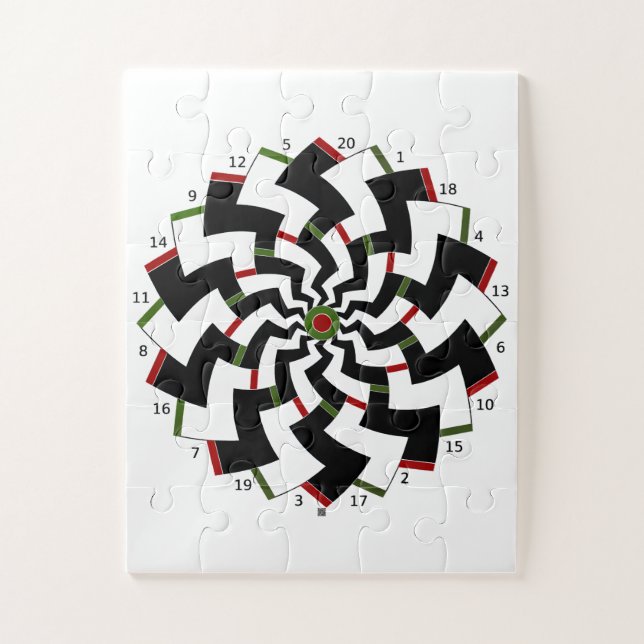 Dartboard Zigzag Design  Jigsaw Puzzle (Vertical)
