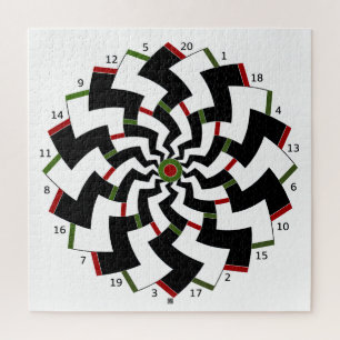 Dartboard Zigzag Design Jigsaw Puzzle
