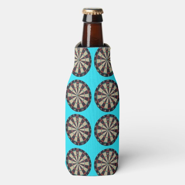 Dartboards On Aqua, Bottle Cooler (Bottle Front)