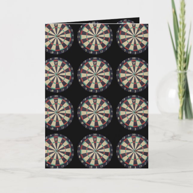 Dartboards_On_Black,_Birthday_Greeting_Card. Card (Front)
