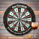 Dartender, Random Cocktail Dartboard<br><div class="desc">Random cocktail generator dartboard with standard colours and two custom text areas. Not just a drink game. Throw a dart to outer circle to choose your base drink and two darts to inner circler for your mixers. Contact me with your custom colour choices or drinks.</div>