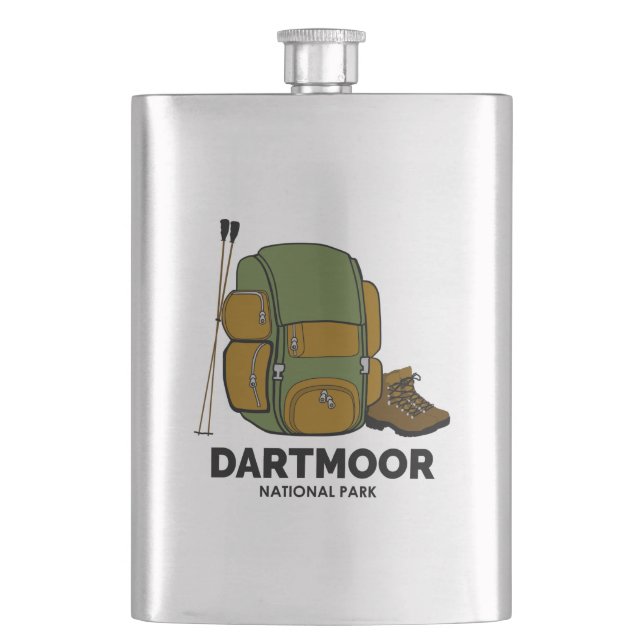 Dartmoor National Park Backpack Hip Flask (Front)