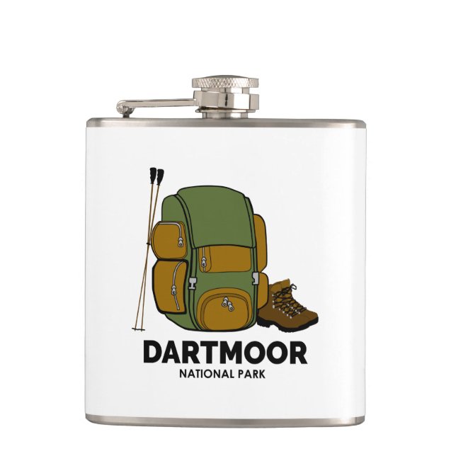 Dartmoor National Park Backpack Hip Flask (Front)