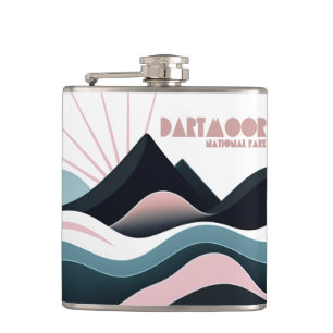 Dartmoor National Park Coloured Hills Hip Flask