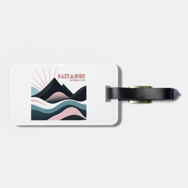 Dartmoor National Park Coloured Hills Luggage Tag (Back Horizontal)