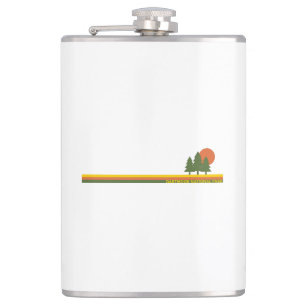 Dartmoor National Park Pine Trees Sun Hip Flask