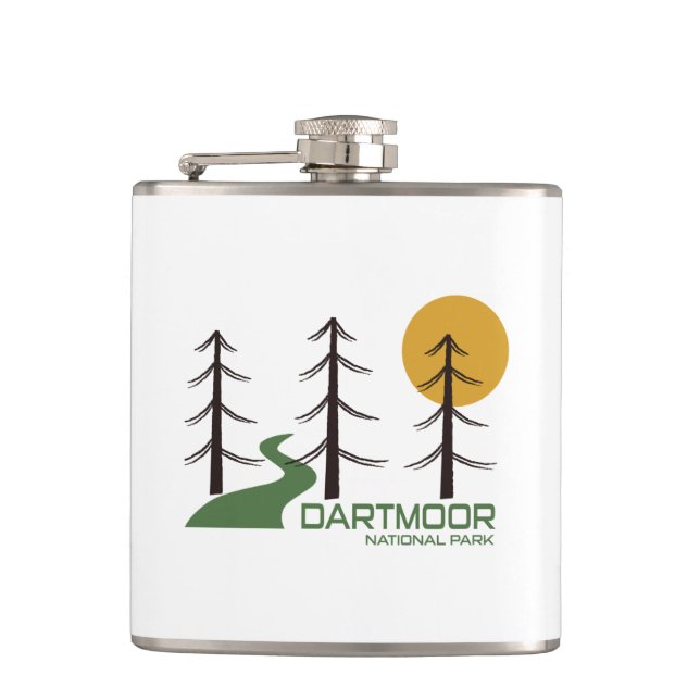 Dartmoor National Park Trail Hip Flask (Front)