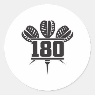 Darts 180 Dart Dartboard Bullseye Arrow Gift Idea Classic Round Sticker