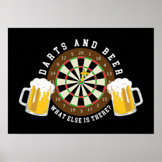 Darts and Beer  Dartboard Tournament Sport Fun Poster