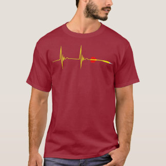 Darts Arrows Heartbeat EKG Pulseline Throwing T-Shirt