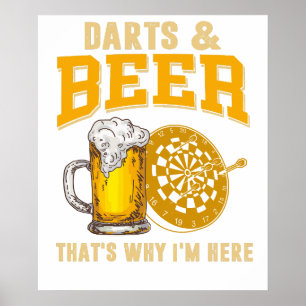 Darts Beer Funny T-Shirt for Dart Player Poster