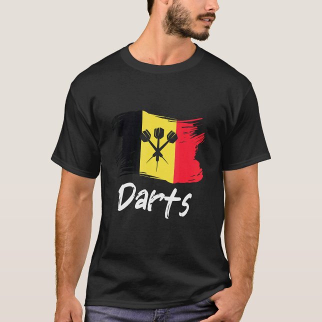 Darts Belgian Flag Dart Throwing Belgium Country D T-Shirt (Front)