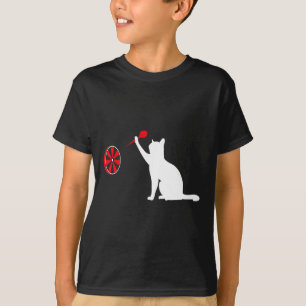 Darts Cat - Funny Dart Throwing Cat Dart And Cat L T-Shirt