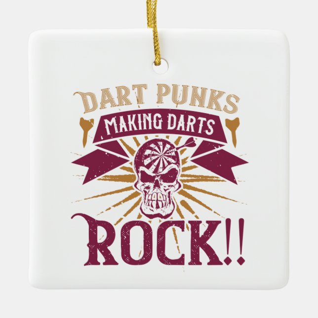 Darts - Dart Punks Making Darts Rock! Ceramic Ornament (Front)