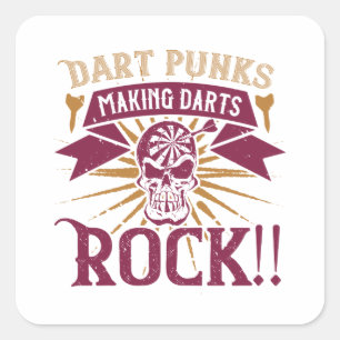 Darts - Dart Punks Making Darts Rock! Square Sticker