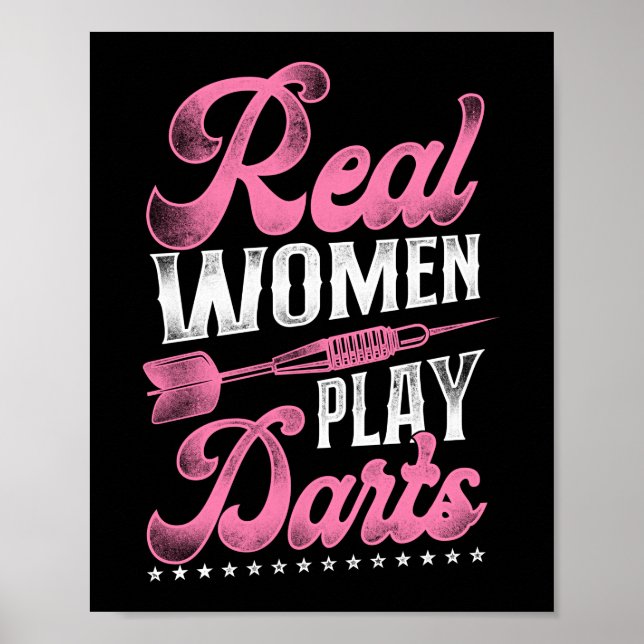 Darts Dart Real Women Play Darts Girl Poster (Front)