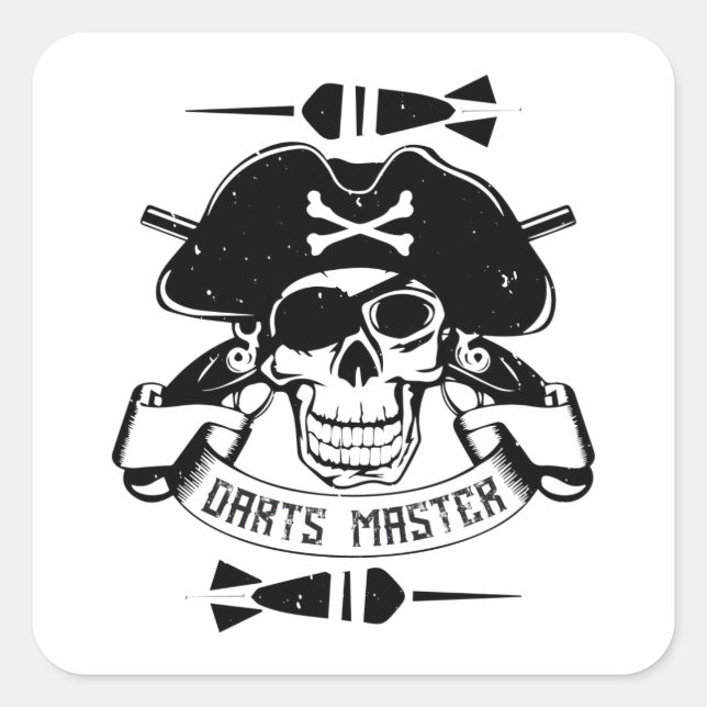 Darts - Darts Master Skull Square Sticker (Front)