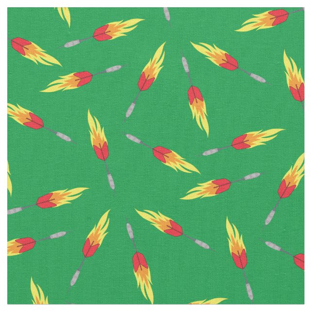 Darts Flaming Fly Game Sports Fabric (Close Up)