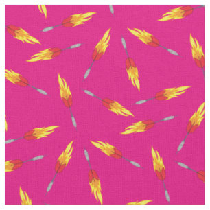 Darts Flaming Fly Game Sports Pink Girls Fabric