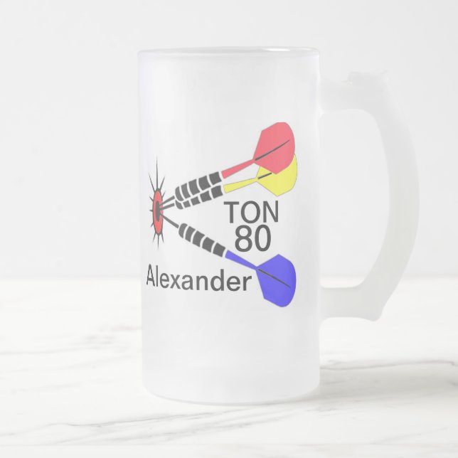 Darts Frosted Glass Beer Mug (Right)