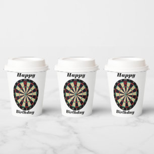 Darts Happy Birthday, Paper Cups