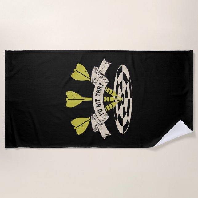 Darts - I'd Hit That Bullseye Beach Towel (Front)