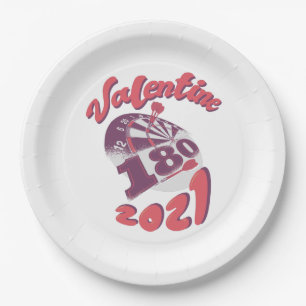 Darts is my Valentine 2021 Paper Plate
