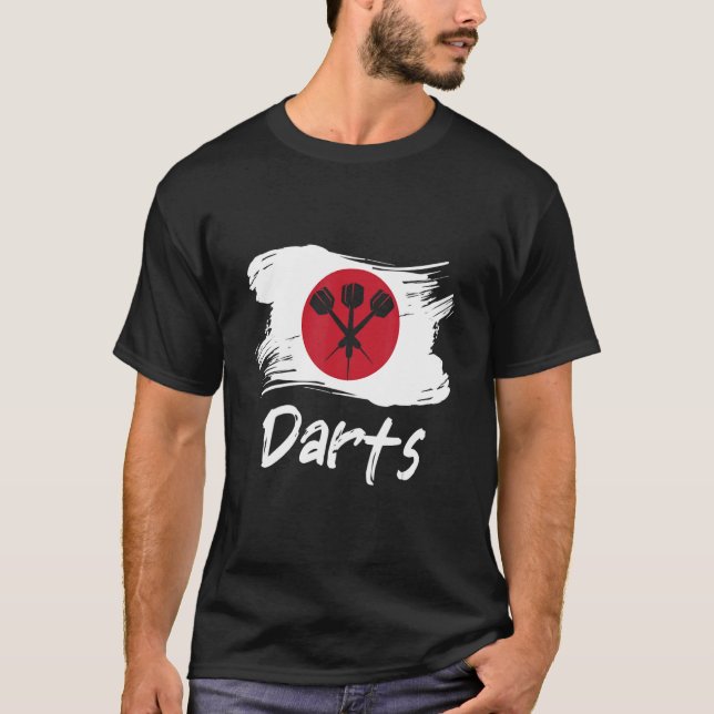 Darts Japanese Flag Dart Throwing Japan Country Da T-Shirt (Front)
