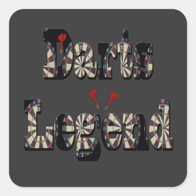 Darts Legend Is The Word, Square Sticker (Front)