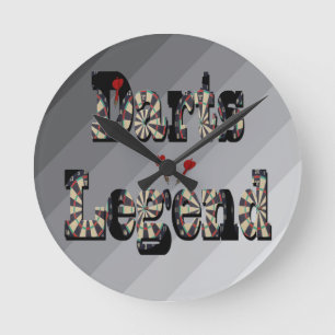 Darts Legend Picture Logo,   Round Clock