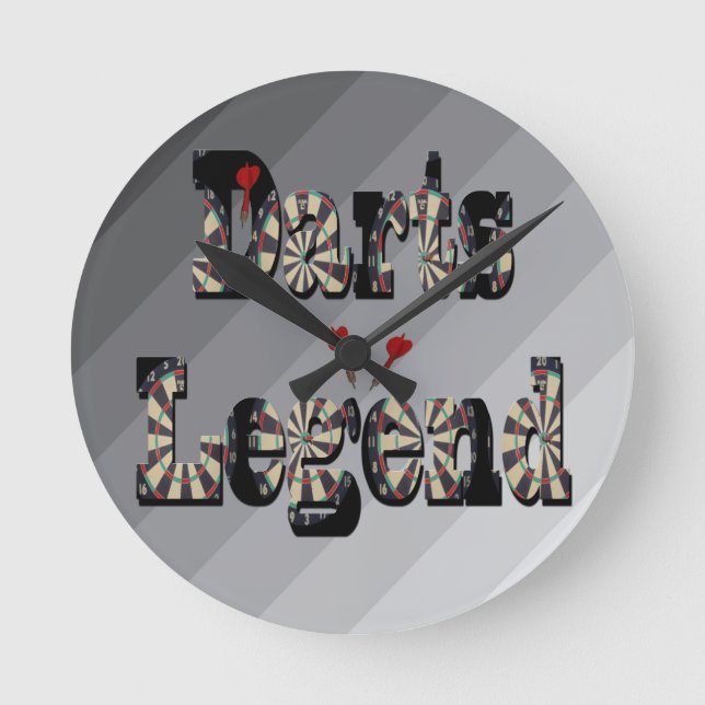 Darts Legend Picture Logo,   Round Clock (Front)