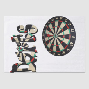 Darts Logo And Dartboard, Tissue Paper