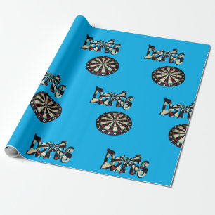Darts Logo And Dartboard, Wrapping Paper