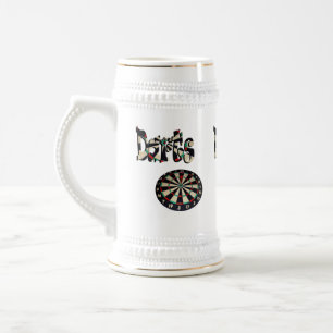 Darts Logo With Dartboard, Beer Stein