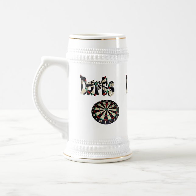 Darts Logo With Dartboard, Beer Stein (Left)