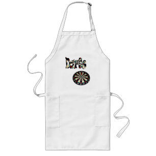 Darts Logo With Dartboard, Long Apron