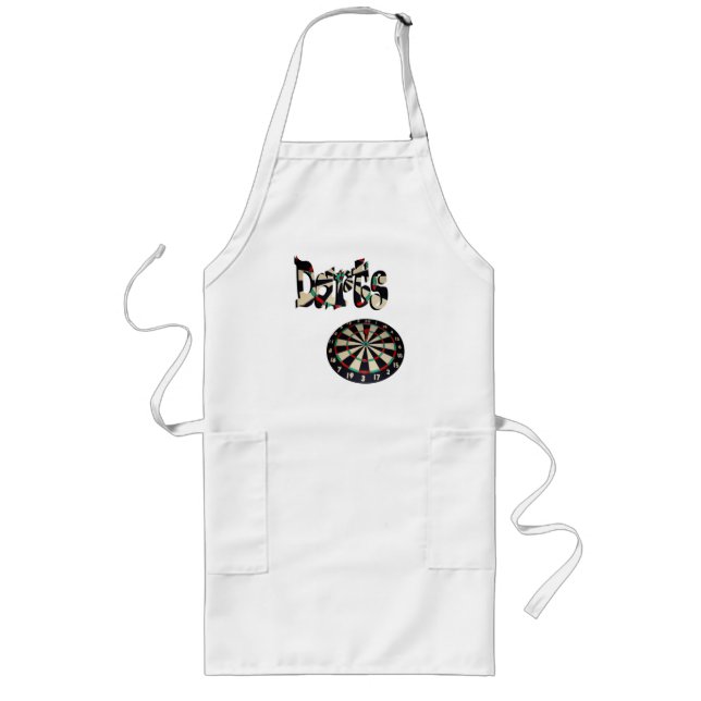 Darts Logo With Dartboard,  Long Apron (Front)