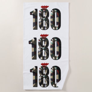 Darts Perfect Score 180, Beach Towel
