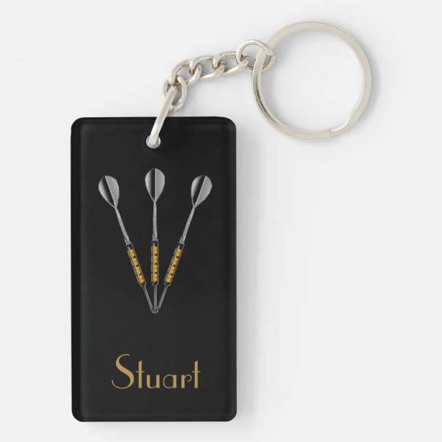 Darts Personalised / Monogram Key Ring (Back)