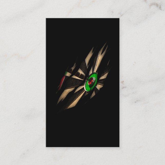 Darts Player Dart Throwing Dart Board Business Card (Front)