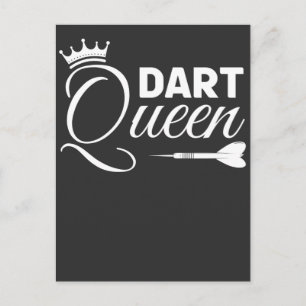 Darts Player Queen Dartboard Dart Girl Postcard