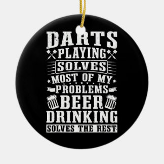 Darts Playing Solves Most Of My Problems Dart Ceramic Tree Decoration