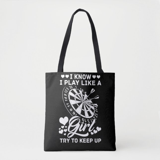 Darts Retro Dartboard 180 Women Dart Player Tote Bag (Front)