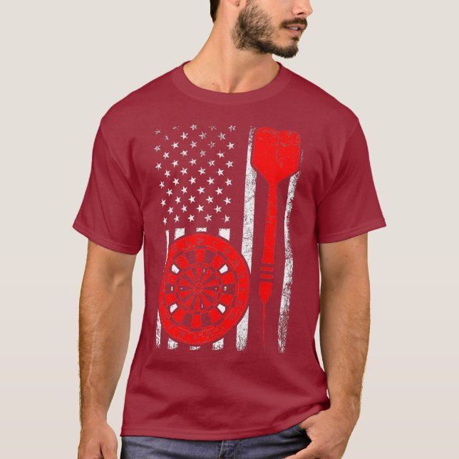 Darts Sports Lover American Flag Darts 4th Of T-Shirt (Front)