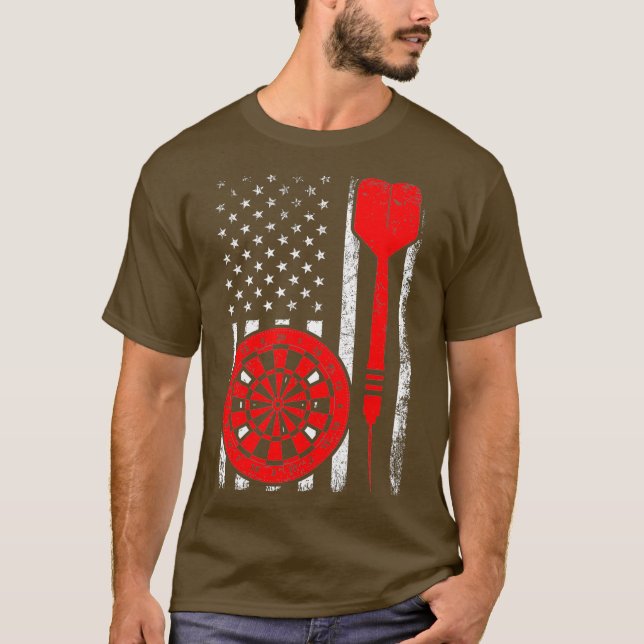 Darts Sports Lover American Flag Darts 4th Of T-Shirt (Front)