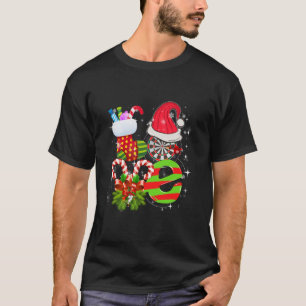 Darts Sports Lover Xmas Lighting Santa Love Darts T-Shirt